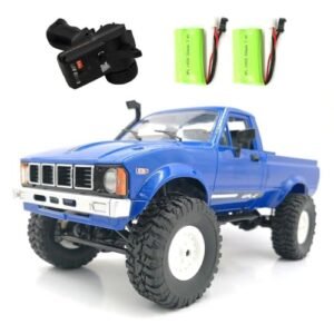 WPL C24 RC Truck 1 16 Scale Remote Control Rock Crawler 4x4 Off Road All Terrain Pickup Truck with 2 4 GHz Proportional Throttle Steering LED Light 2 Batteries RTR Hobby Toy for Adults