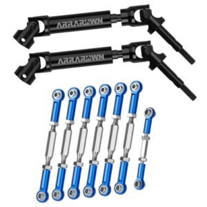2Pcs Rear CVD Drive Shaft Heavy Duty + 7Pcs 70-80mm Turnbuckles Camber Links 70-80mm Replacement Parts Compatible with 1/10 Traxxas Slash/Rustler/Stampede/Hoss VXL 4X4 RC Cars