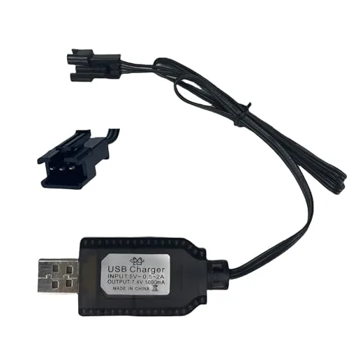 SkyPower 7.4V RC Plane Lipo Battery Charger USB Cable with SM 3PIN Plug for Universal 2S Lipo Battery Charging