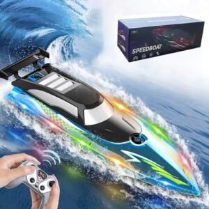 Revolt 30 RC Boat 2.4Ghz Full Proportional Remote Control Boat with LED Lights for Pools and Lakes Ideal Gift for Boys Girls and Adults