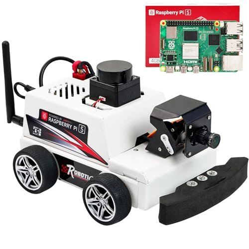 Yahboom Raspberry Pi 5 AI Visual ROS2 Smart Robot Car Kit with 2DOF Camera and Lidar for STEM Education