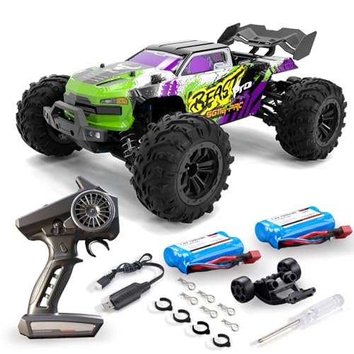 RC390 1/16 Scale Cheap Fast Electric RC Trucks 4WD Waterproof Off Road Toy Car with Two Rechargeable Batteries 40KM H High Speed for Adults