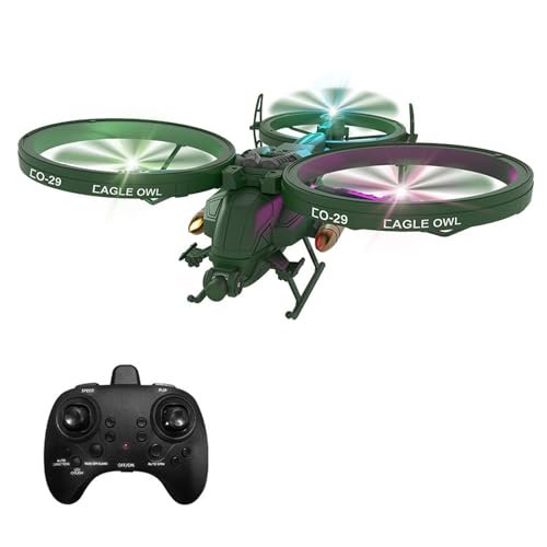 GoolRC 3D Printed RC Plane 6 Channel Remote Control Airplane with 6 Axis Gyro LED Lights and 3D Flips