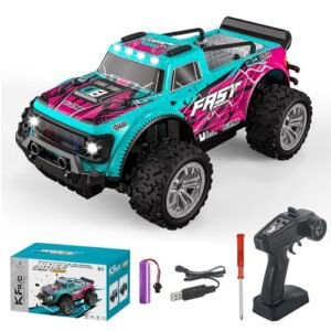 QI Xin Best RC Monster Truck Under 500 1 20 Scale 2 4GHZ Remote Control 2WD 20Km h with LED Light for Kids and Boys