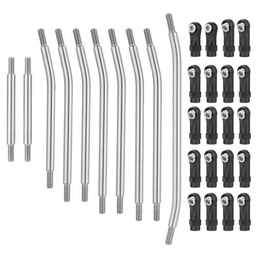 RCHUBAM 1/10 Scale RC Drift Wheels Stainless Steel Linkage Kit High Clearance Suspension Chassis Links for Element Enduro Crawler Car Upgrade