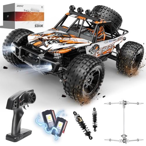 DEERC 1/10 Scale RC Monster Truck 4x4 High Speed Remote Control Car for Adults and Kids with 48KMH 2 Rechargeable Batteries and All Terrain Capability