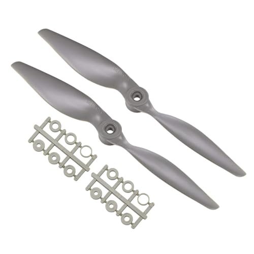 TOP VIGOR 2pcs CCW RC Propellers 9060 9x6 Inch 2 Vane Best RC Airplane Propellers with Adapter Rings Nylon Gray