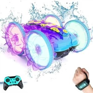 Formula Fastech RC Boat 28°C Amphibious Remote Control Car with 4WD Waterproof LED Lights and 360° Rotation for Kids Ages 4 12