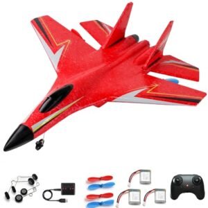 Crohorizon RC Glider Jet Foam Remote Control Airplane for Kids Teens and Adults 2CH Outdoor Flying Toy Red