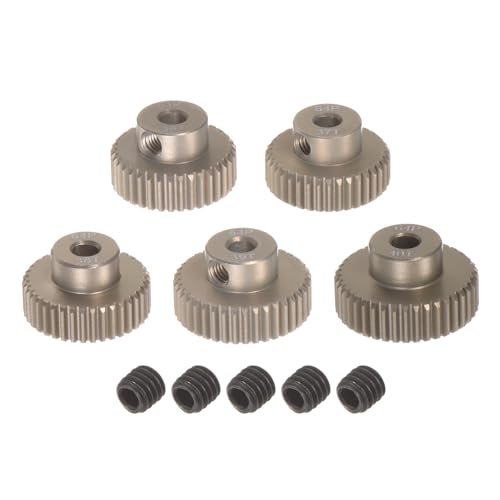uxcell 64P Pinion Gear Set for Ghost Trap RC Car 3.175mm Shaft 36T to 40T Aluminum Alloy Motor Gears 5pcs