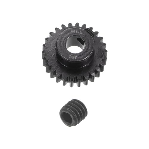 uxcell Mod 1 26T Pinion Gear 8mm Bore Hardened Steel Motor Rack Spur Gear for RC Car Truck Gear Drive Perfect for RC Truck Snow Skis