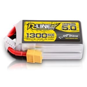 Tattu R Line Version 5.0 4S Lipo Battery 14.8V 150C 1300mAh with XT60 Plug for FPV Drones