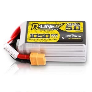 Tattu R Line Version 5.0 6S Lipo Battery 22.2V 150C 1050mAh with XT60 Plug