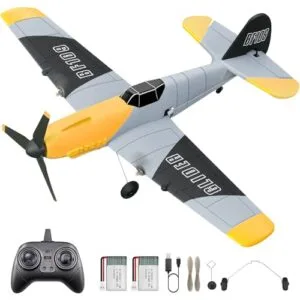 HAWKS WORK Creative Channel RC Plane BF 109 Ready to Fly Remote Control Airplane with 2.4GHz 6 Axis Gyro Stabilizer for Kids and Beginners