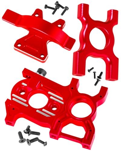 RcarmubWow RC Nitromethane Fuel Compatible Aluminium Center Differential Mount Gear Cover for 1/8 Kraton Outcast Talion Notorious Senton 6S BLX Red
