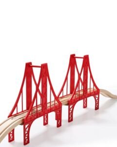 SainSmart Jr Suspension RC Wooden Train Set Accessories Double Suspension Bridge Set Compatible with Brio Thomas Melissa and Doug