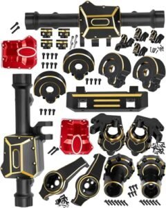 BRCatWPark Low C RC Monster Truck Upgrades Brass Front Rear Portal Axles Diff Covers for 1/10 TRX4