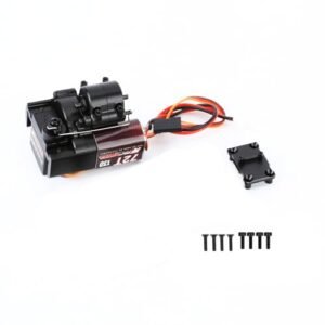 RCAWD Upgraded 72T Carbon Brush 130 Motor Two Speed Choice Alum Center Gear Case Transmission Assembled for Dodge Challenger RC Body Upgrade Parts Black