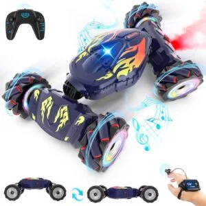 Pristar RC Cars with Spray Paint Feature 2.4Ghz 4WD Remote Stunt Car Toys for Kids Age 6 12