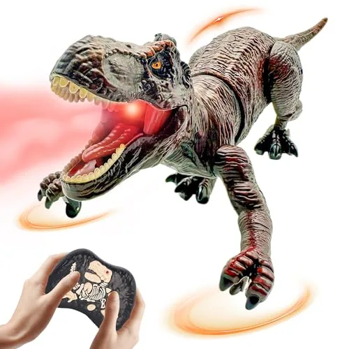 Moskiddo Dino RC T Rex Robot Toy for Kids Ages 3 12 Realistic Electronic Remote Control Dinosaur with Lifelike Movements and Sounds