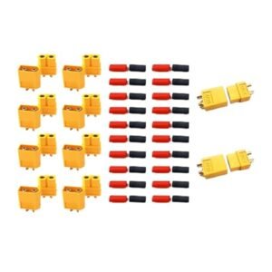 10 Pairs XT60 Connector Set with Heat Shrinkable Tubes for RC Aircraft and Auto Parts