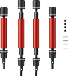 AFX RC Bodies High Performance 1/10 Scale Metal Alloy CVD Drive Shaft Set for Arrma Vorteks Bigrock Senton Granite Typhon 4x4 Models