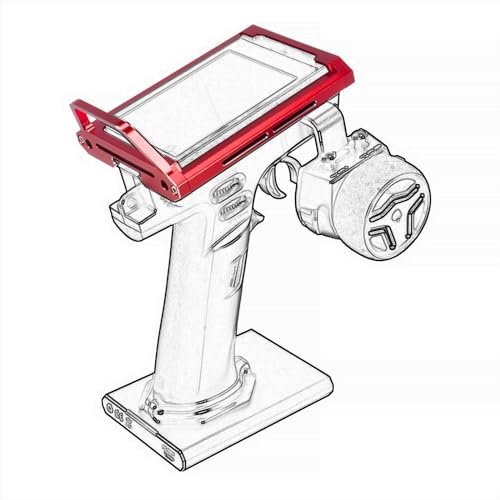 TOOMOD Aluminum Alloy RC Remote Radio Controller Bracket Holder for Flysky Noble NB4 Pro NB4 Lite NB4 Evolution RC Radio Protector Frame Red