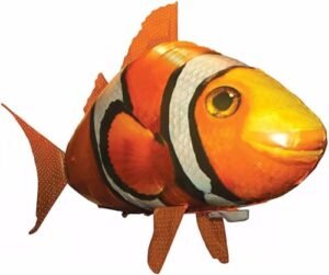 AUOK Indoor RC Remote Control Shark Toy Infrared Flying Clown Fish Balloon Anti Gravity Hovering Party Decor Gift Orange