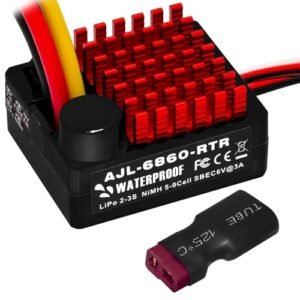 GOUPRC 60A Brushed ESC Electronic Speed Controller Waterproof for Gas RC Car Motors 540 550 Motors Black