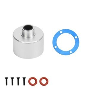 RCAWD Aluminum Diff Gear Housing Case Upgrade Part for Losi RC Truck 1/6 Super Rock Rey Silver