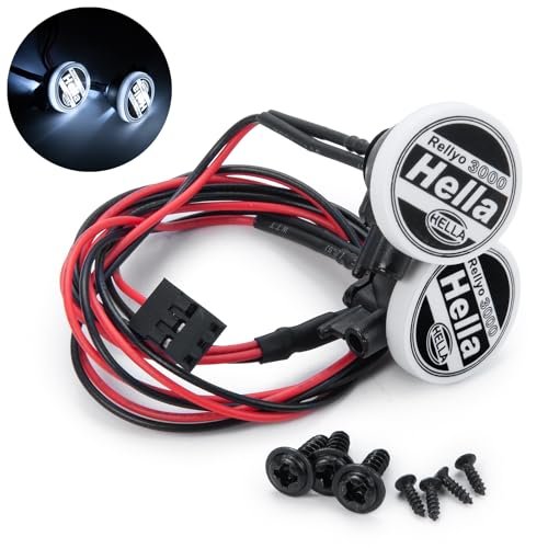 Zolikar RC Car Dynamometer Round Light Headlight Spotlight LED Light Bar 2PCS for 1/10 Scale TRX4 TRX6 SCX10 90046 Upgrades