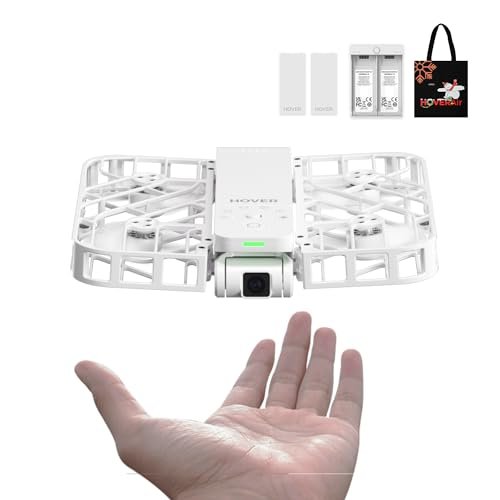 HOVERAir X1 Self Flying Camera White Combo Plus with Tote Bag Pocket Sized Drone HDR Video Capture Palm Takeoff Intelligent Flight Paths Follow Me Mode Selfie Drone