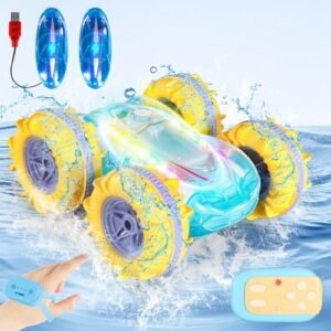 Custom Drift RC Cars Amphibious Remote Control Toy with Gesture Sensing 10 LED Lights Modes for Kids Ages 6 12