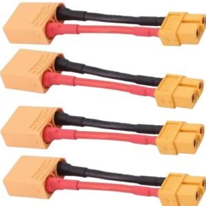 AFDHGS 4pcs XT90 Male to XT60 Female Adapters with 14AWG 2in Cable - High-Performance RC Battery Connectors