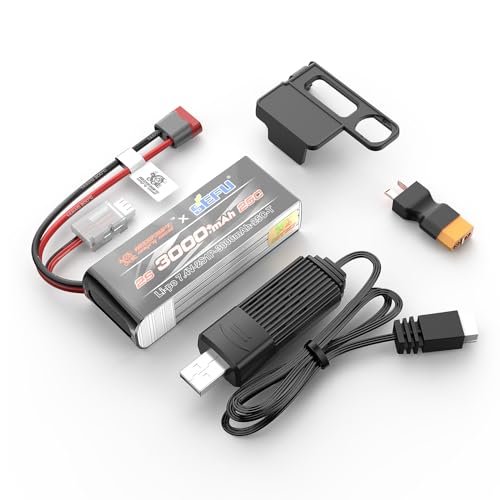 MJX 2S3000 Angry Birds RC Plane LiPo Battery 2S 7.4V 3000mAh 25C with USB Connector