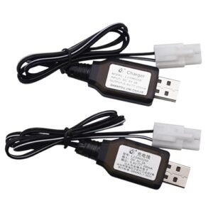 Blomiky 2 Pack 9.6V 200mA NiCD NiMH Male Standard Tamiya USB Charger Cable for Best RC Monster Trucks