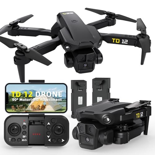 Toladrone TD12 Mini Drone with Camera WiFi FPV RC Quadcopter Headless Mode for Beginners Includes 2 Batteries and Carrying Case