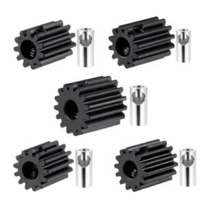 BRKRC 5Pack Steel 32P 5mm Pinion Gear Sets 11T 12T 13T 14T 15T Compatible with Tamiya RC Monster Truck and Other 1/5 to 1/18 Scale Models