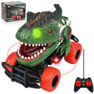 Psycho RC Car Dinosaur Remote Control Toy for Kids Ages 3 12 Green Dino Truck with 200ft Range