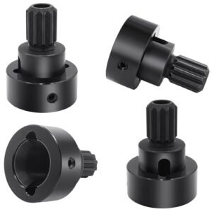 RCHUBAM RC Differential Drive Cups Set 4Pcs Aluminum for RC Carson Trucks X MAXX Upgrade Parts Black