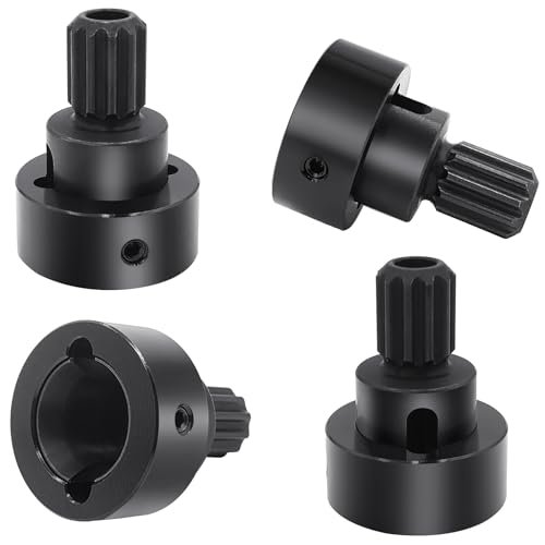 RCHUBAM RC Differential Drive Cups Set 4Pcs Aluminum for RC Carson Trucks X MAXX Upgrade Parts Black