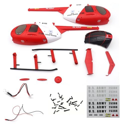 Zeyoking Pandora RC Body Original Parts for RC ERA C189 MD500 Bird Scaled RC Helicopter with Front LED Tail LED and Screw Kit