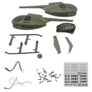 Zeyoking Cadillac RC Body Original Parts for RC ERA C189 MD Bird Scaled RC Helicopter Green Body Set Front LED Tail LED Screw Kit