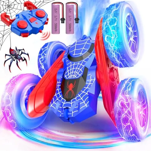 NQD Spider Remote Control Car Parts Double Sided 360 Rotate RC Stunt Car with Wheel Lights 4WD Off Road Toy