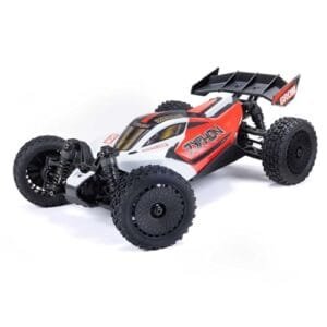 ARRMA RC Nitro Car Typhon GROM 4x4 Smart Small Scale Buggy RTR with Battery Charger Red White ARA2106T2