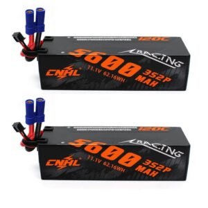 CNHL 5600mAh 3S Lipo Battery Hard Case 120C 11.1V RC Battery with EC5 Plug for RC Car 1/8 1/10 Truck Buggy Boat Crawler Monster Truggy（2 Packs）