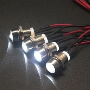 WONFAST 4LED RC Truck Car Light Kit White LED Headlights Taillights Set for 1 12 RC Truck Body and 1 10 1 8 Models Compatible with Redcat Axial HSP Tamiya SCX10