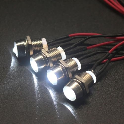 WONFAST 4LED RC Truck Car Light Kit White LED Headlights Taillights Set for 1/12 RC Truck Body and 1/10 1/8 Models Compatible with Redcat Axial HSP Tamiya SCX10