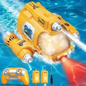 WHIMSYLAND 2.4GHZ Mini RC Boat with Spray Water Pump and LED Lights Remote Control Boat for Lakes and Pools