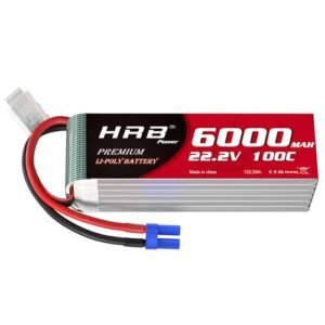 HRB 6S 6000mAh 100C Lipo Battery EC5 22.2V Compatible with RC Truck Scania R730 Helicopter Airplane Car Boat